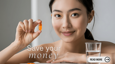 A Woman Holding an Acne Supplements